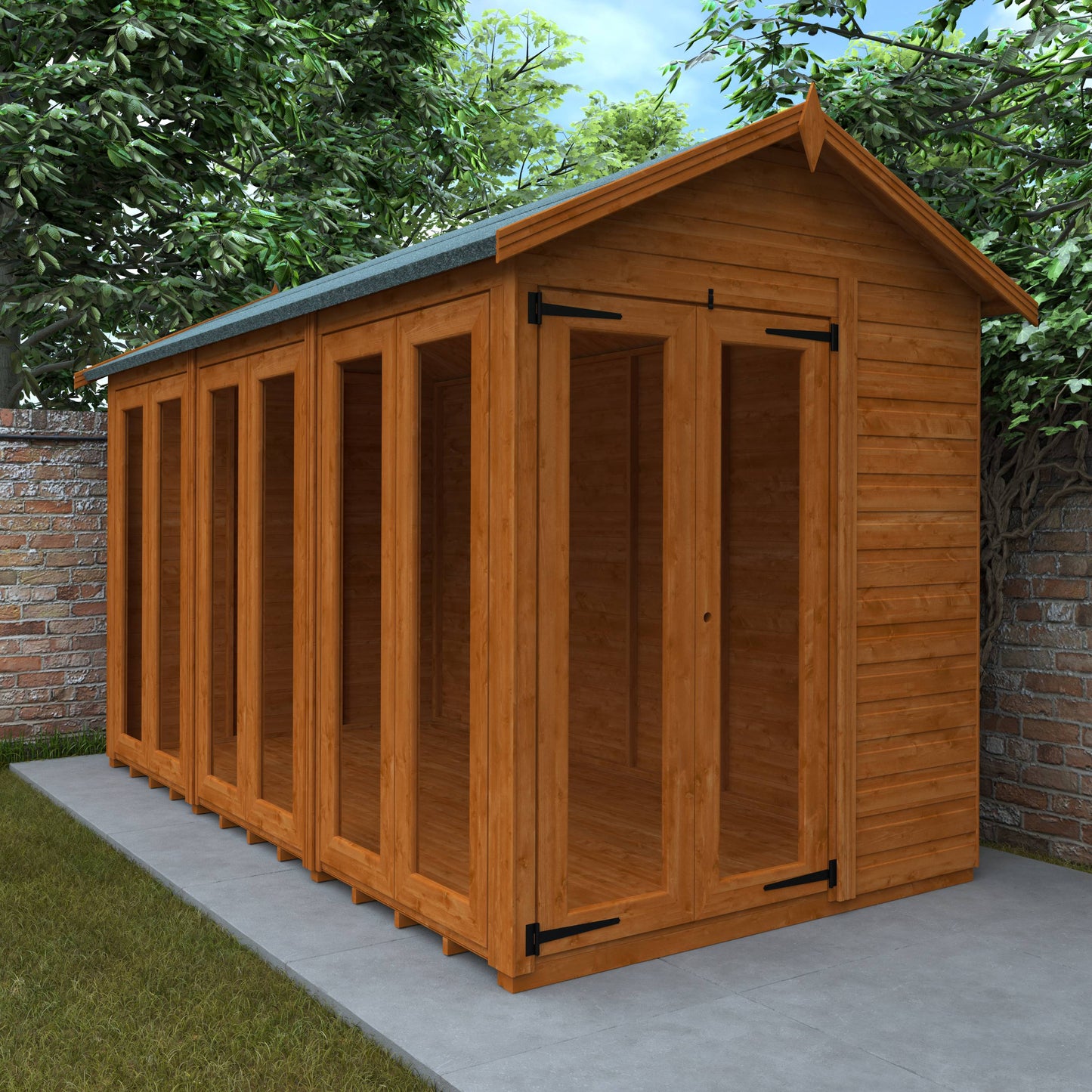 Flex Apex Full Pane Summerhouse - Cabin Bars - Plymouth Sheds