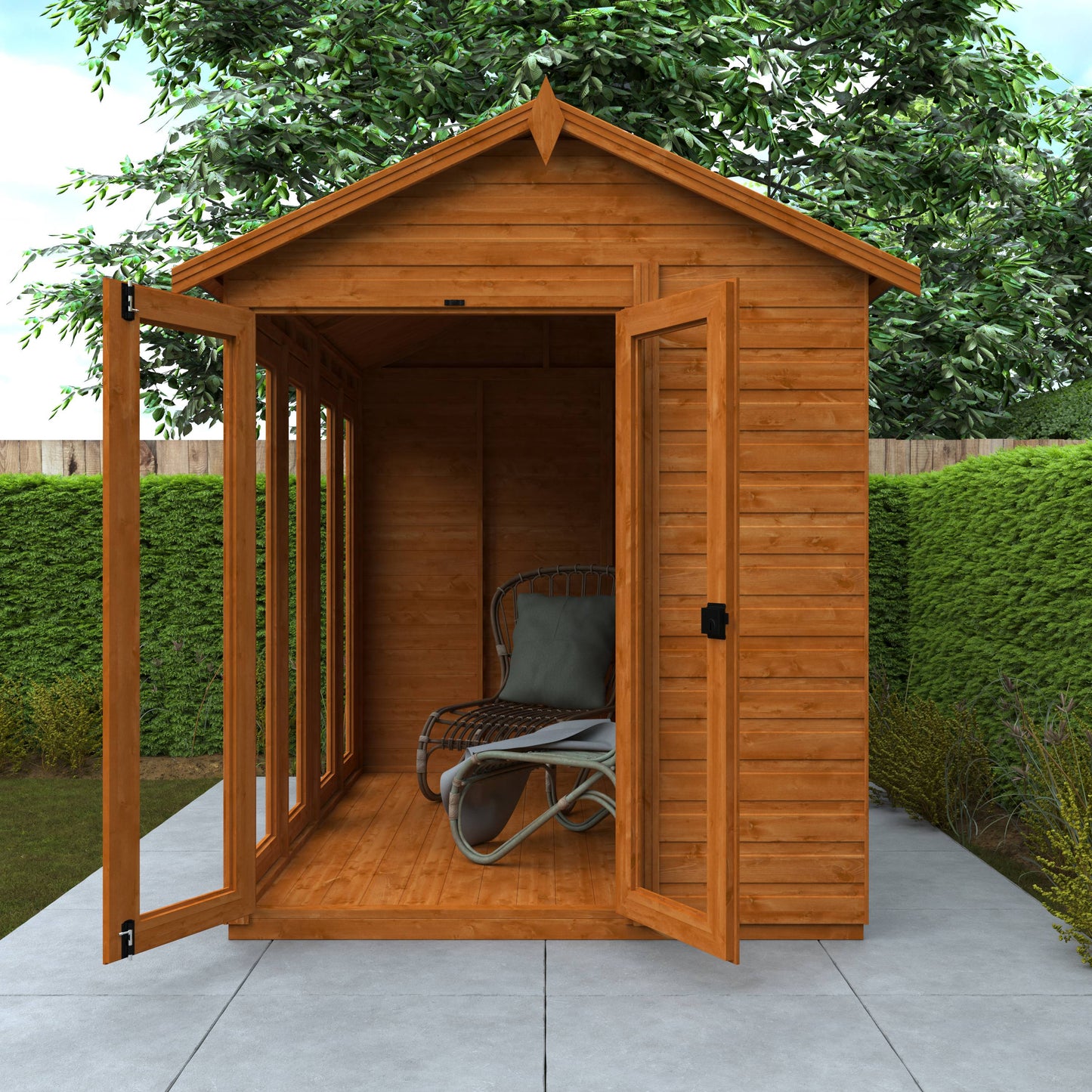 Flex Apex Full Pane Summerhouse - Cabin Bars - Plymouth Sheds