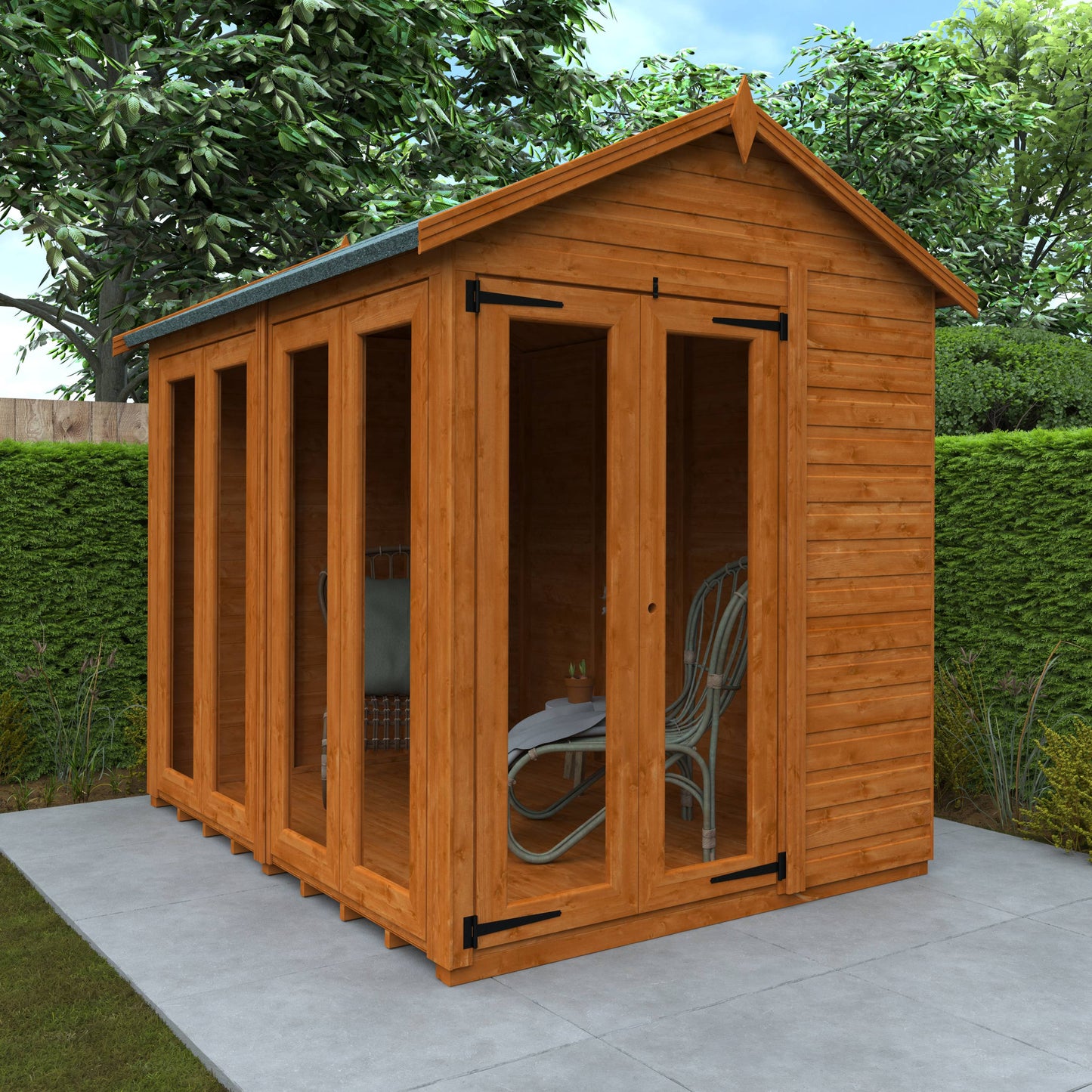 Flex Apex Full Pane Summerhouse - Cabin Bars - Plymouth Sheds