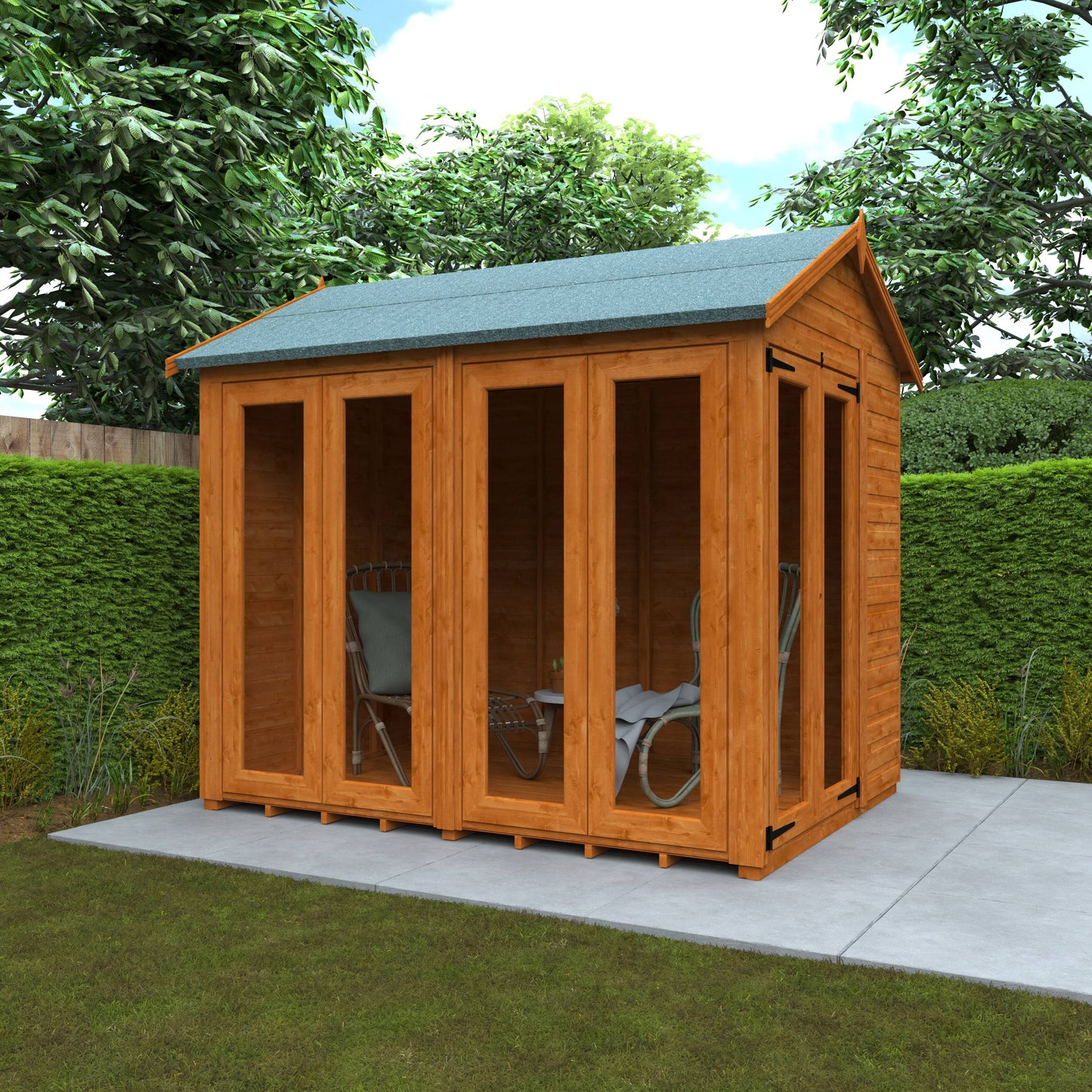 Flex Apex Full Pane Summerhouse - Cabin Bars - Plymouth Sheds