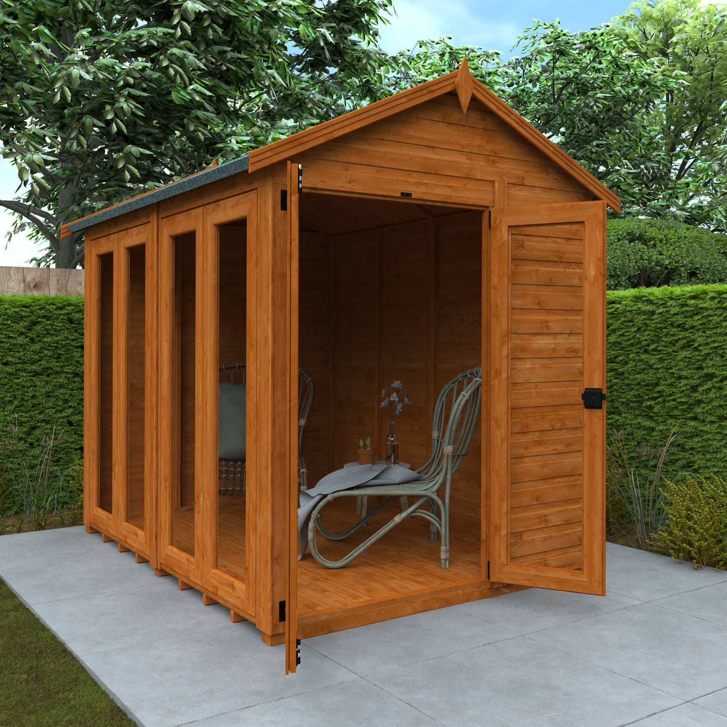 Flex Apex Full Pane Summerhouse - Cabin Bars - Plymouth Sheds
