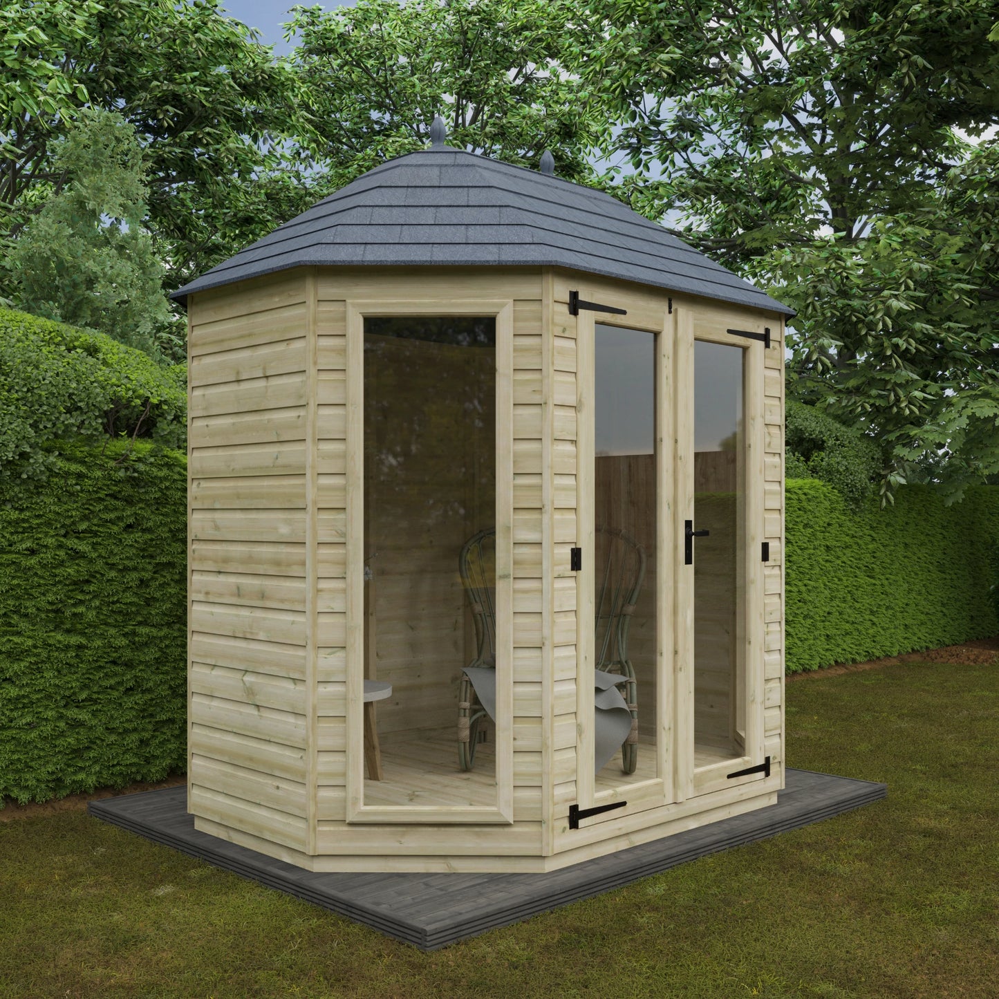 Tanlised Octagonal - Full Pane - Shed Ranges - Plymouth Sheds