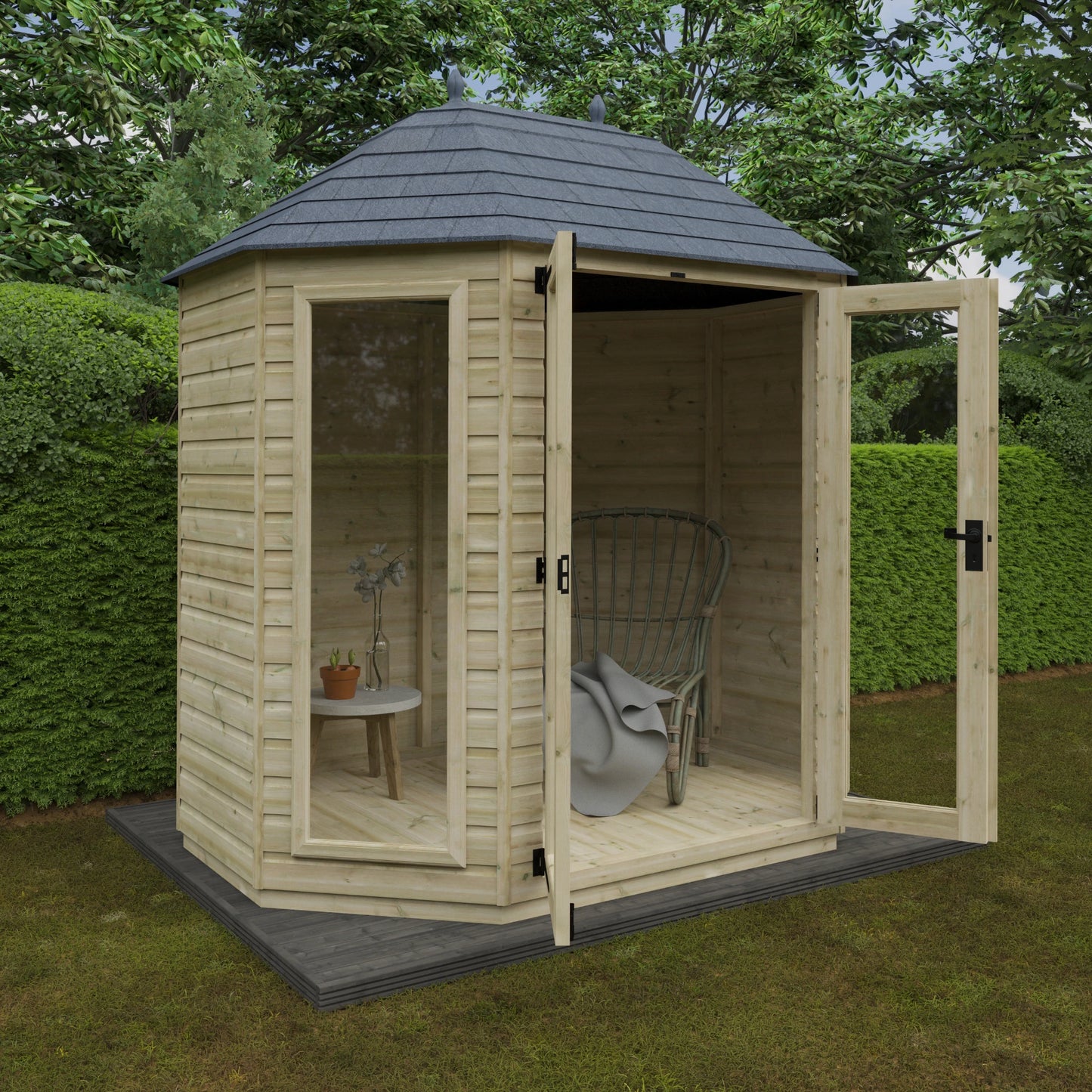 Tanlised Octagonal - Full Pane - Shed Ranges - Plymouth Sheds