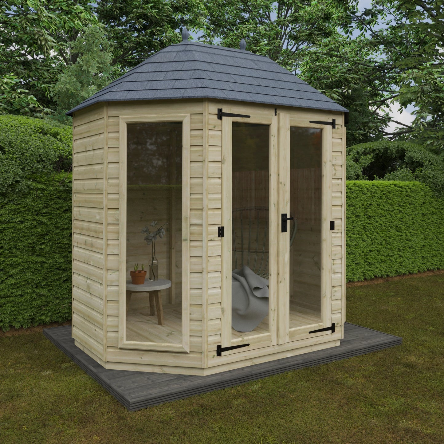 Tanlised Octagonal - Full Pane - Shed Ranges - Plymouth Sheds