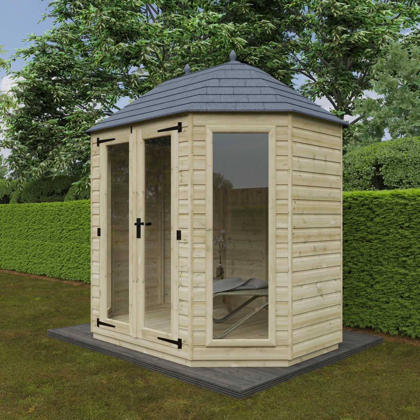 Tanlised Octagonal - Full Pane - Shed Ranges - Plymouth Sheds
