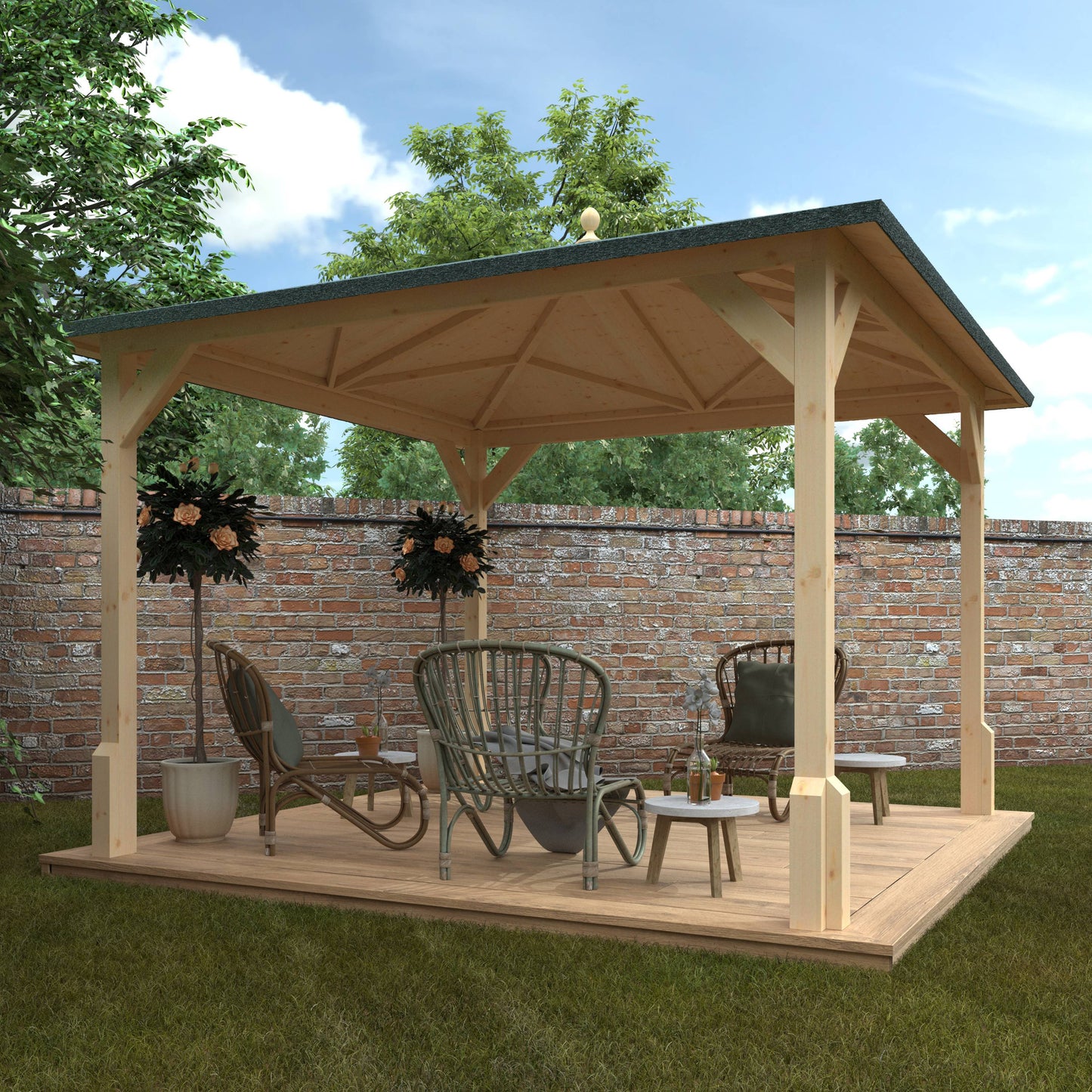 The Roofed Pergola - Cabin Bars - Plymouth Sheds