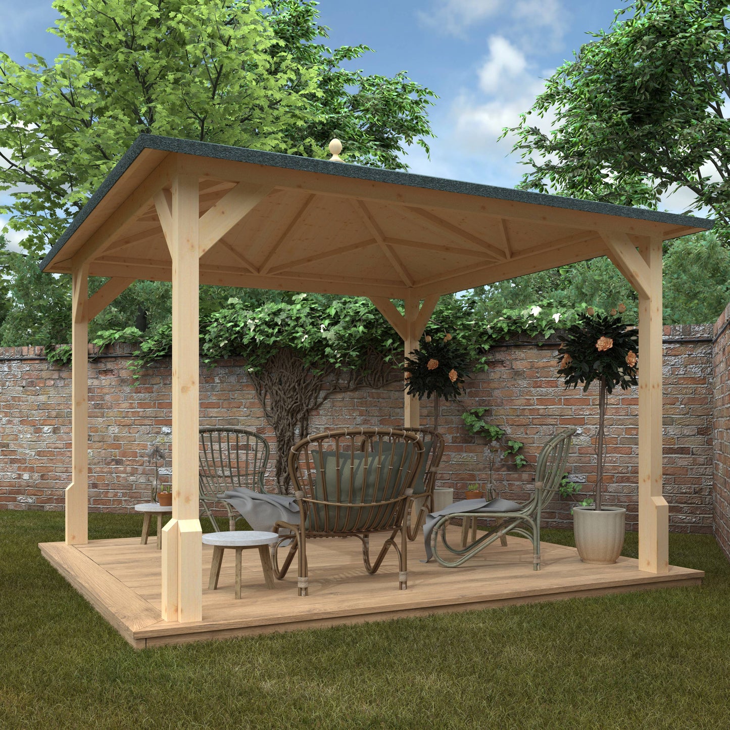 The Roofed Pergola - Cabin Bars - Plymouth Sheds