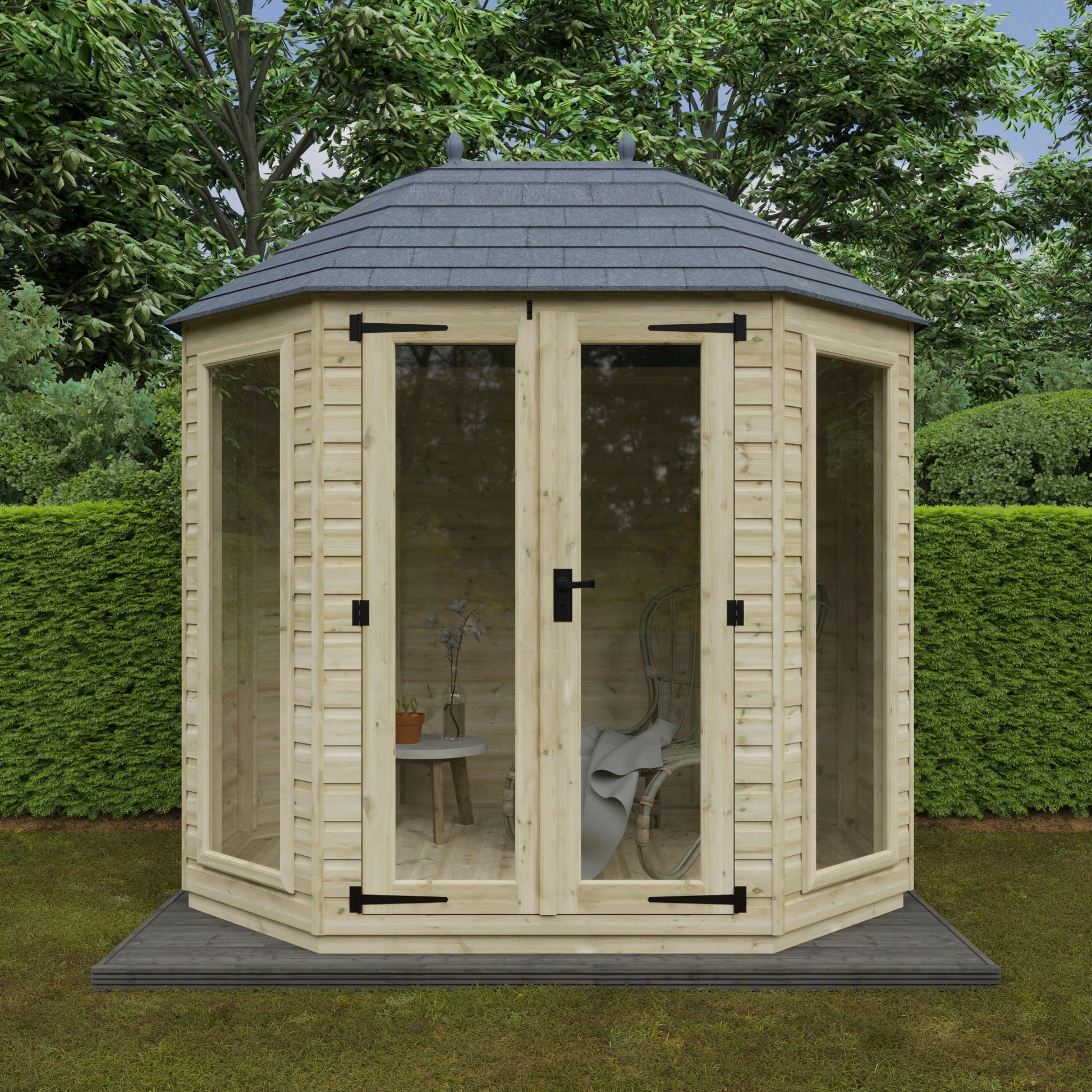 Tanlised Octagonal - Full Pane - Shed Ranges - Plymouth Sheds