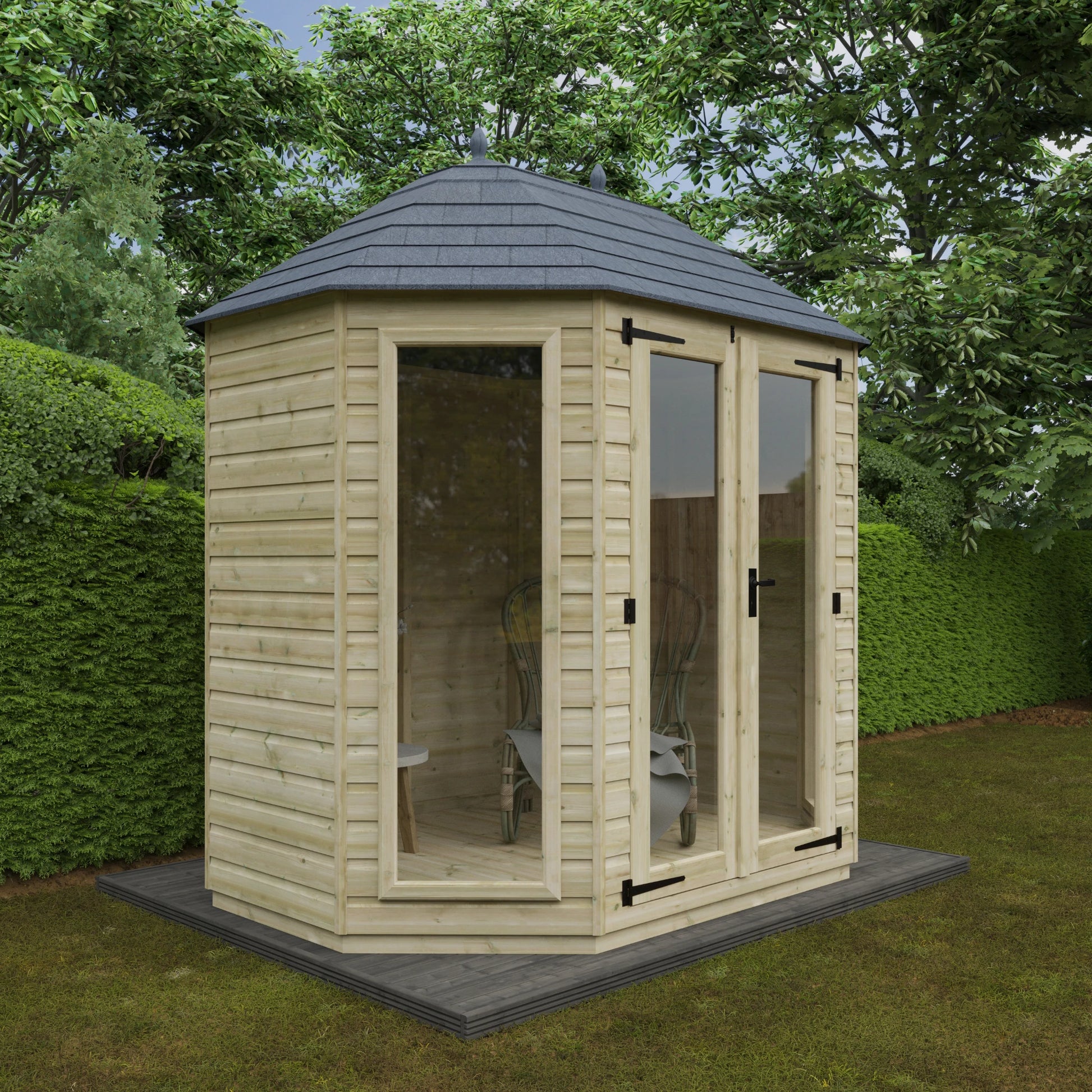 Tanlised Octagonal - Full Pane - Shed Ranges - Plymouth Sheds