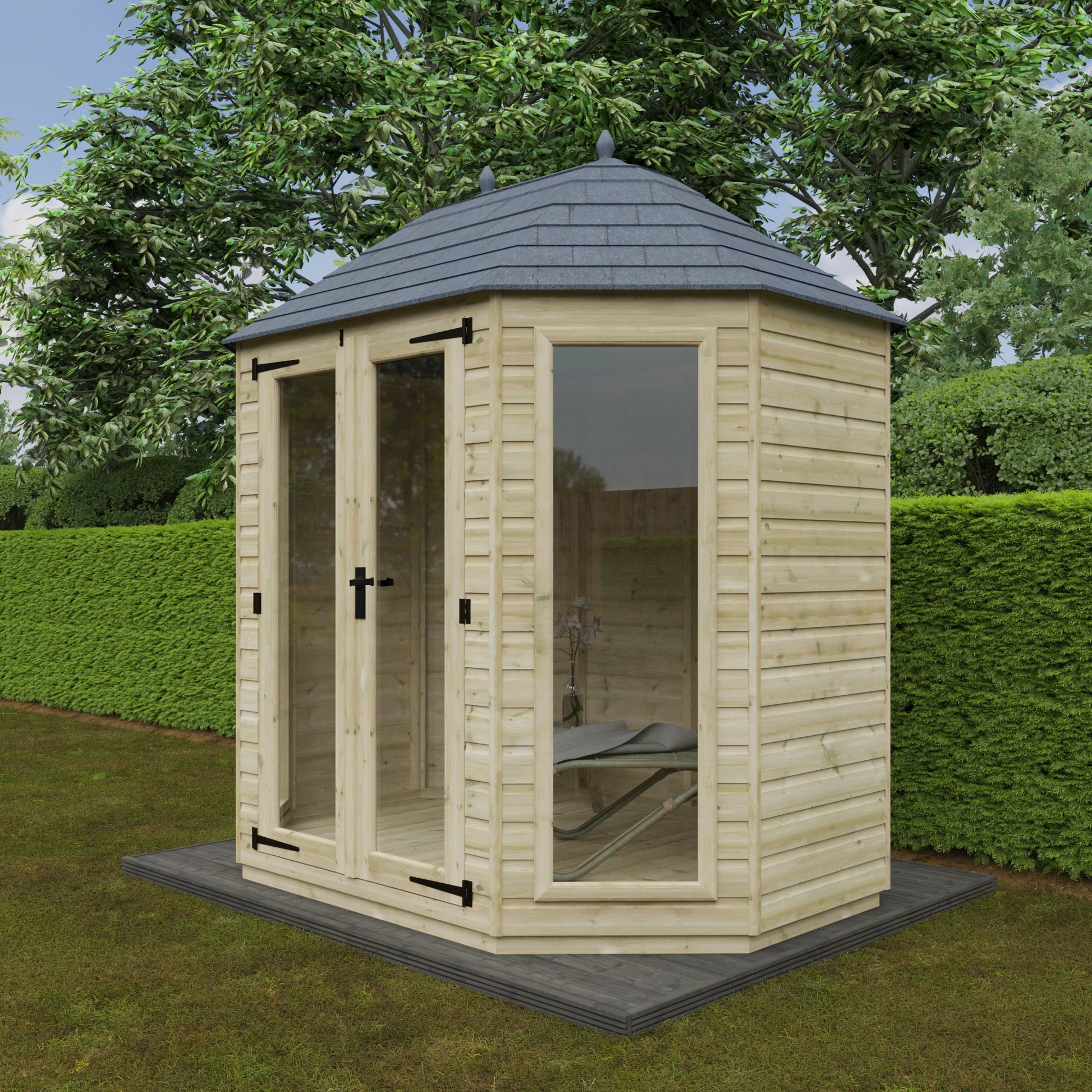Tanlised Octagonal - Full Pane - Shed Ranges - Plymouth Sheds