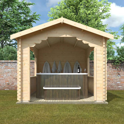 The Stowe Hot Tub Shelter Log Cabin 44mm