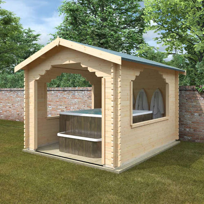 The Stowe Hot Tub Shelter Log Cabin 44mm