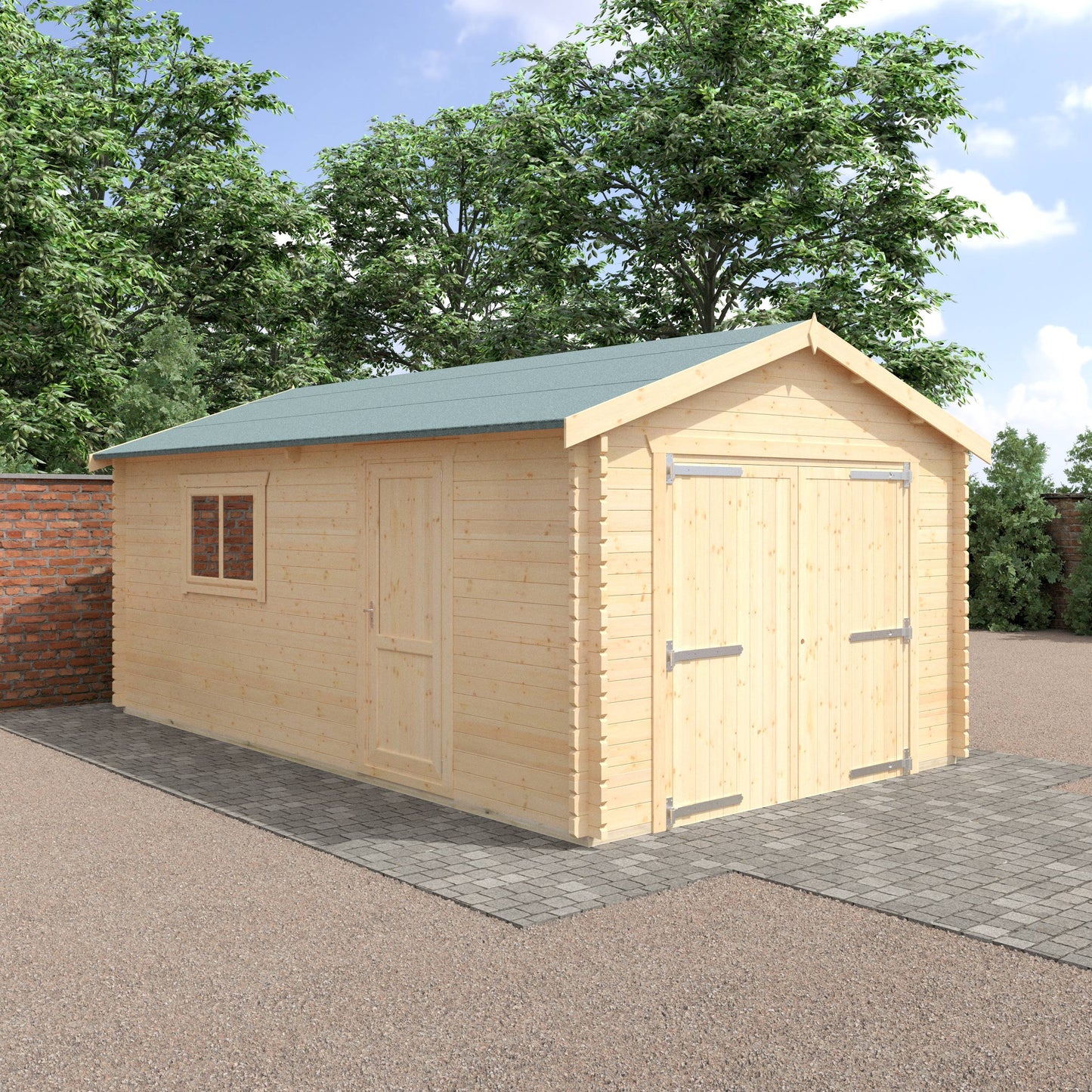 The Warwick Garage 44mm - Log Cabins - Plymouth Sheds