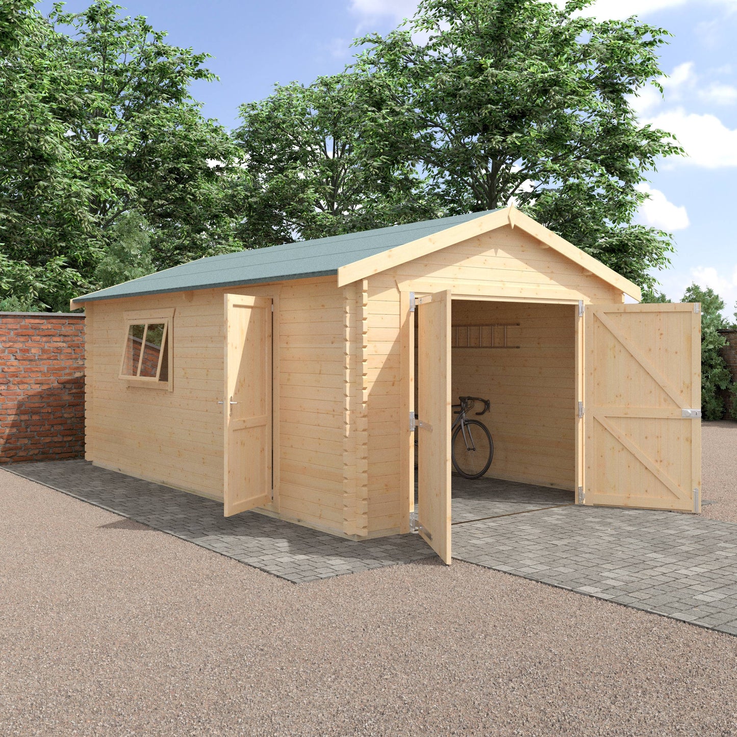 The Warwick Garage 44mm - Log Cabins - Plymouth Sheds