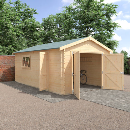 The Warwick Garage 44mm - Log Cabins - Plymouth Sheds