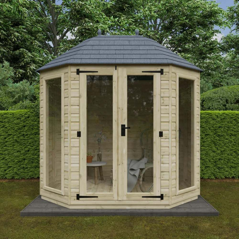 Pressure Treated Octagonal Summer House – Full Pane