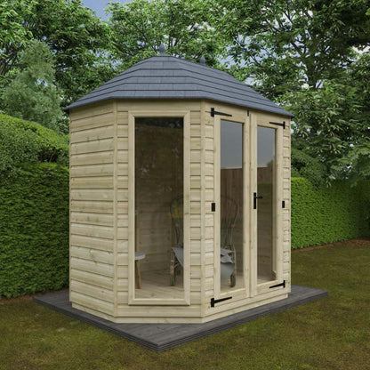 Pressure Treated Octagonal Summer House – Full Pane