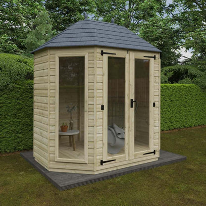 Pressure Treated Octagonal Summer House – Full Pane
