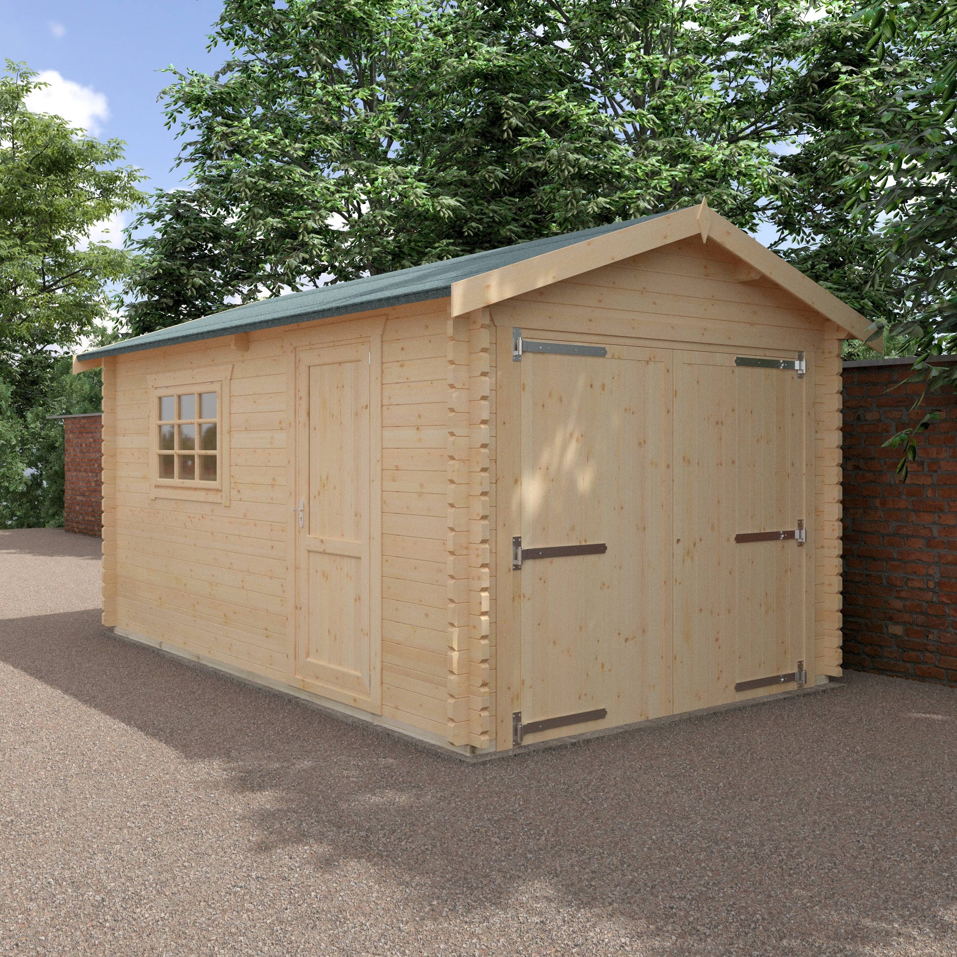 The Warwick Garage 44mm - Log Cabins - Plymouth Sheds