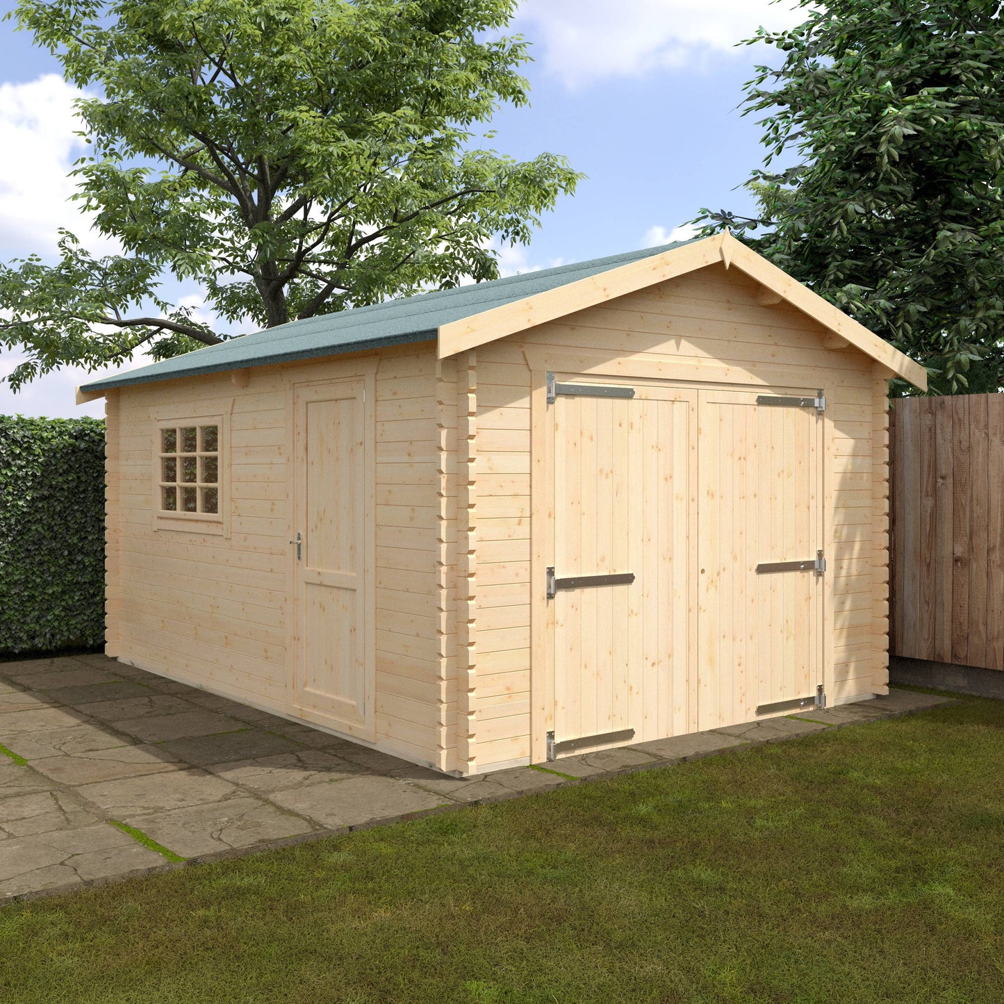 The Warwick Garage 44mm - Log Cabins - Plymouth Sheds