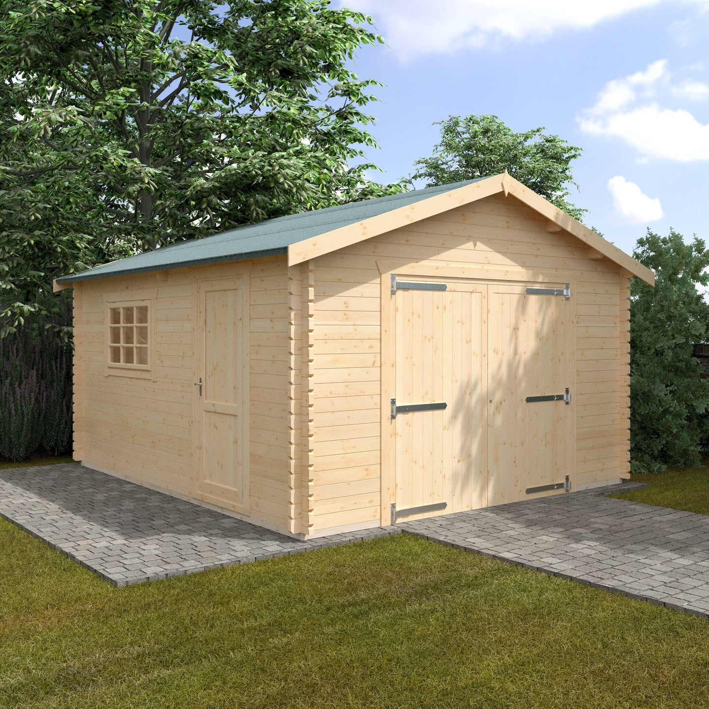 The Warwick Garage 44mm - Log Cabins - Plymouth Sheds
