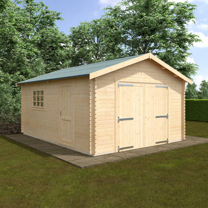 The Warwick Garage 44mm - Log Cabins - Plymouth Sheds