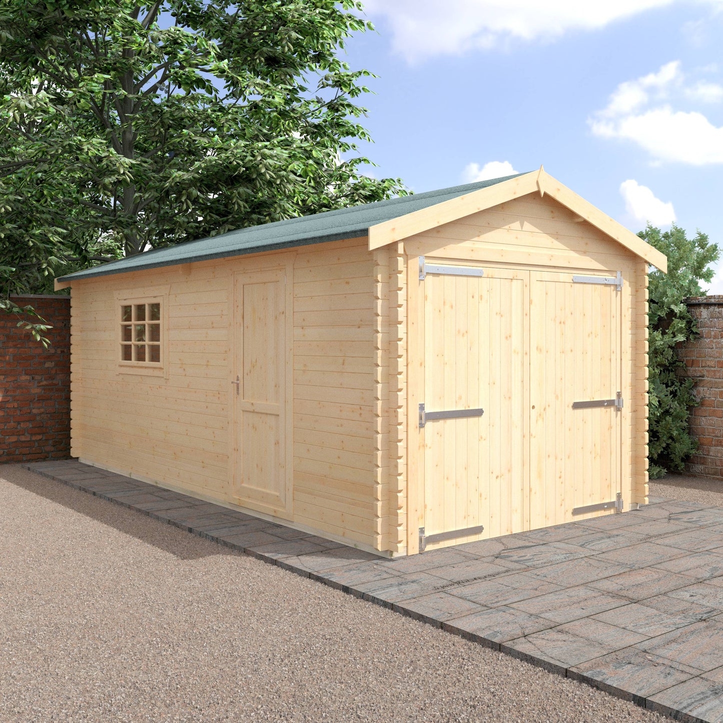 The Warwick Garage 44mm - Log Cabins - Plymouth Sheds