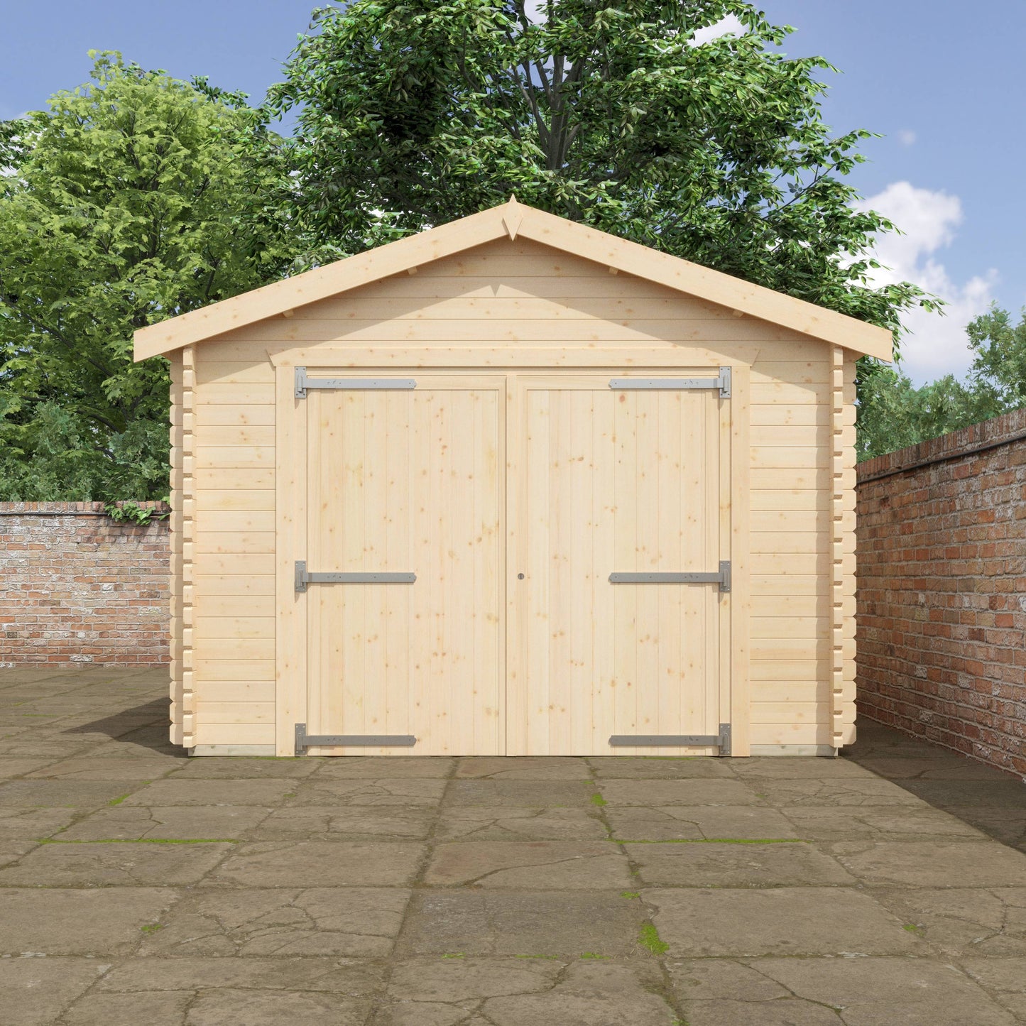 The Warwick Garage 44mm - Log Cabins - Plymouth Sheds