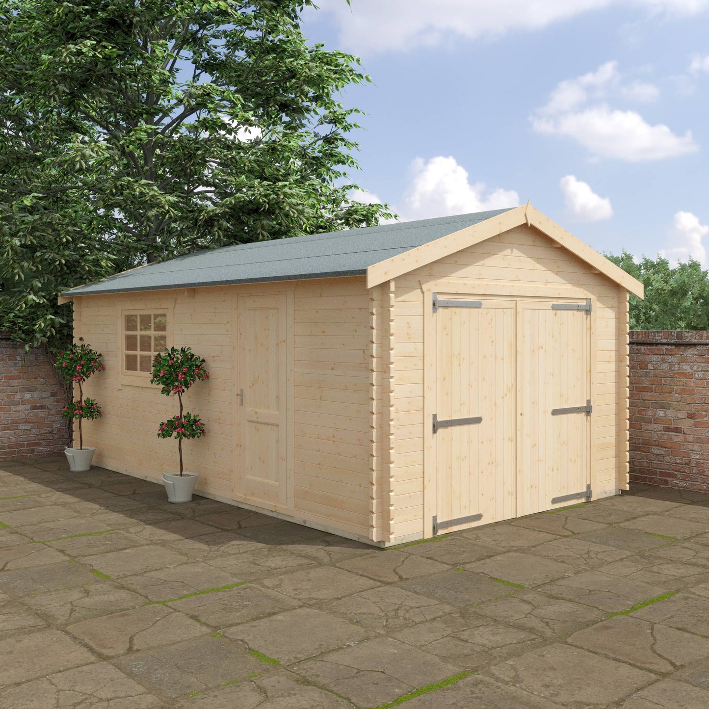 The Warwick Garage 44mm - Log Cabins - Plymouth Sheds