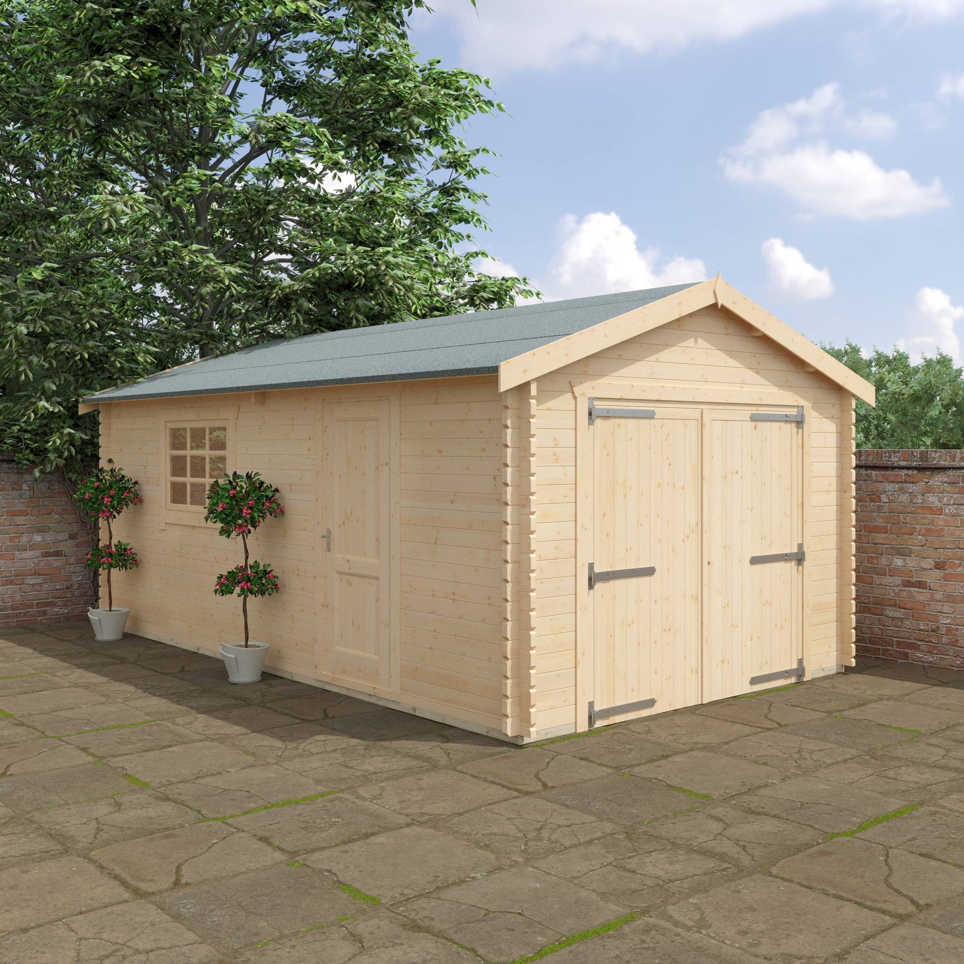 The Warwick Garage 44mm - Log Cabins - Plymouth Sheds