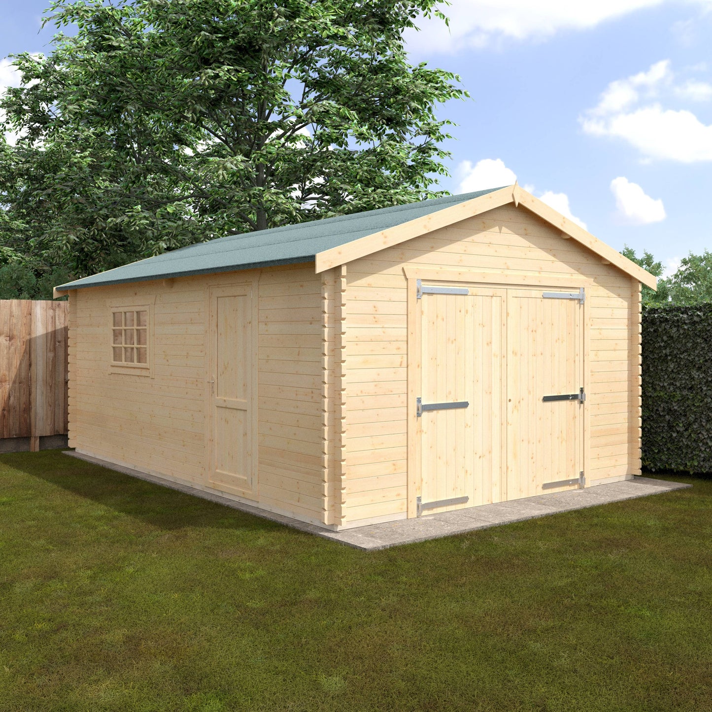 The Warwick Garage 44mm - Log Cabins - Plymouth Sheds